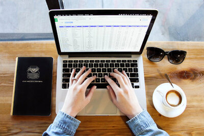 hrms self-service module - desk and laptop